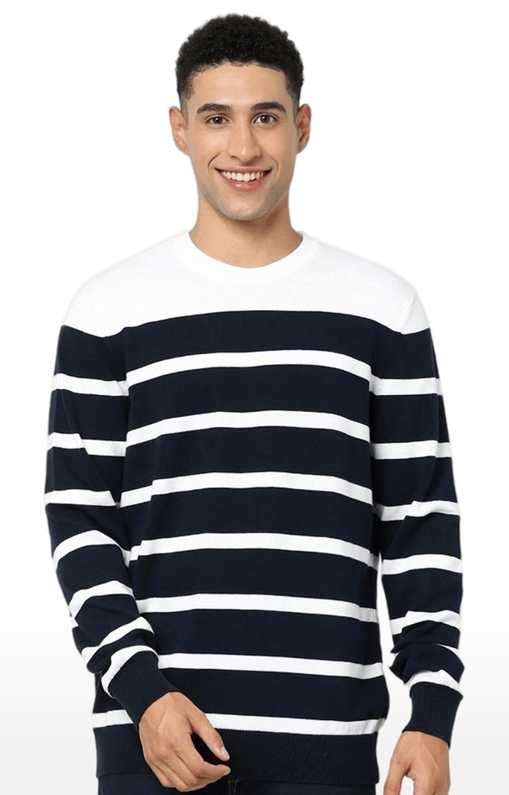 celio | Men's Blue Striped Sweatshirts 0