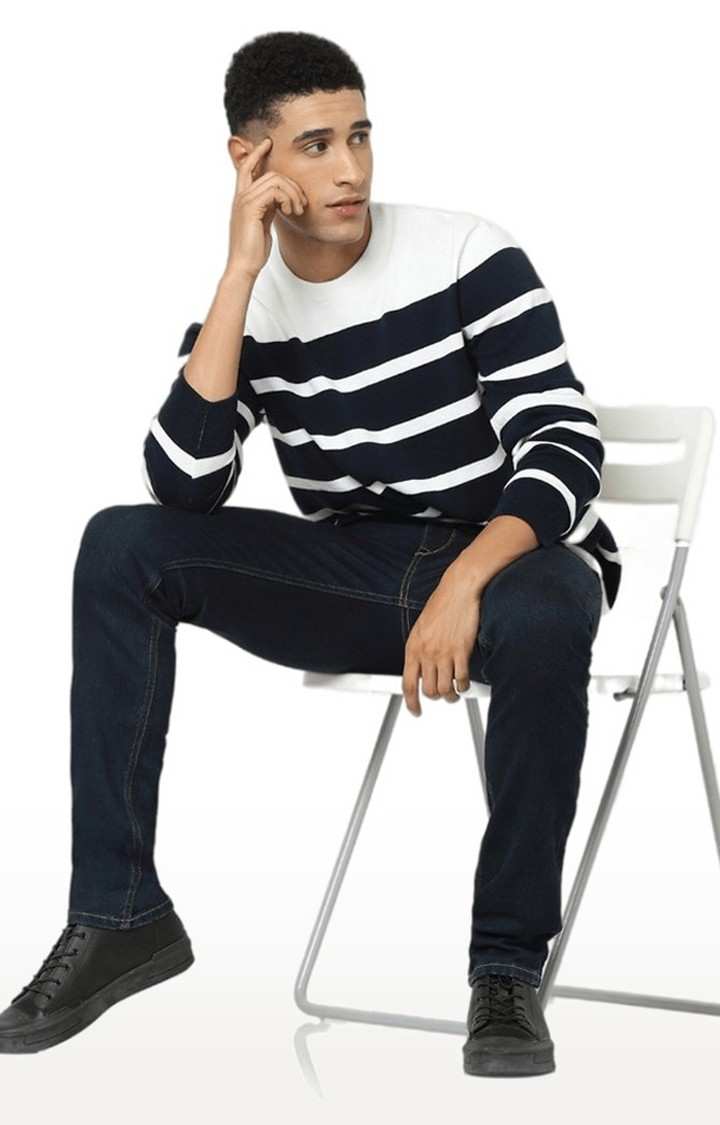 Men's Blue Striped Sweatshirts