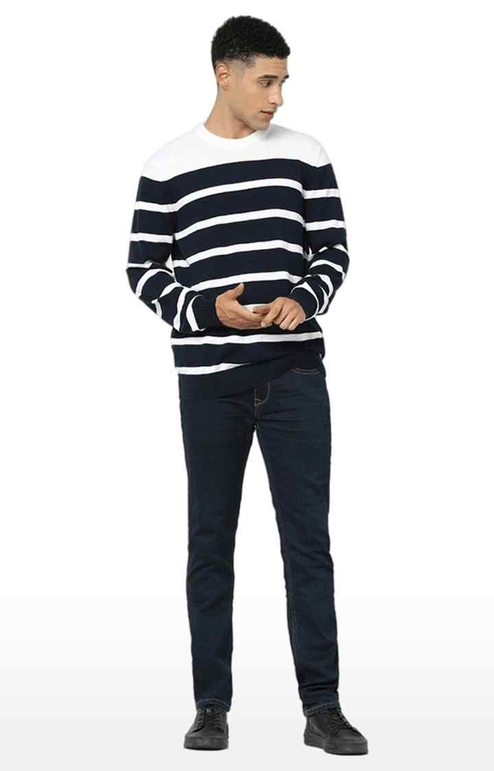 Men's Blue Striped Sweatshirts