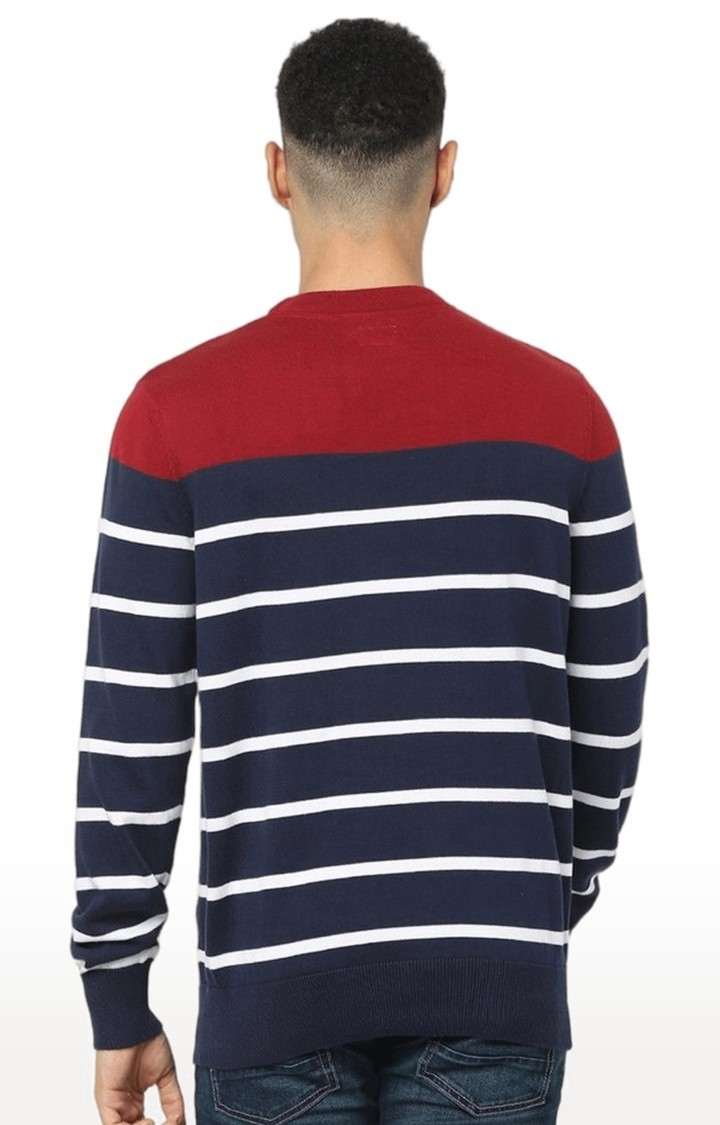 Men's Blue Striped Sweaters