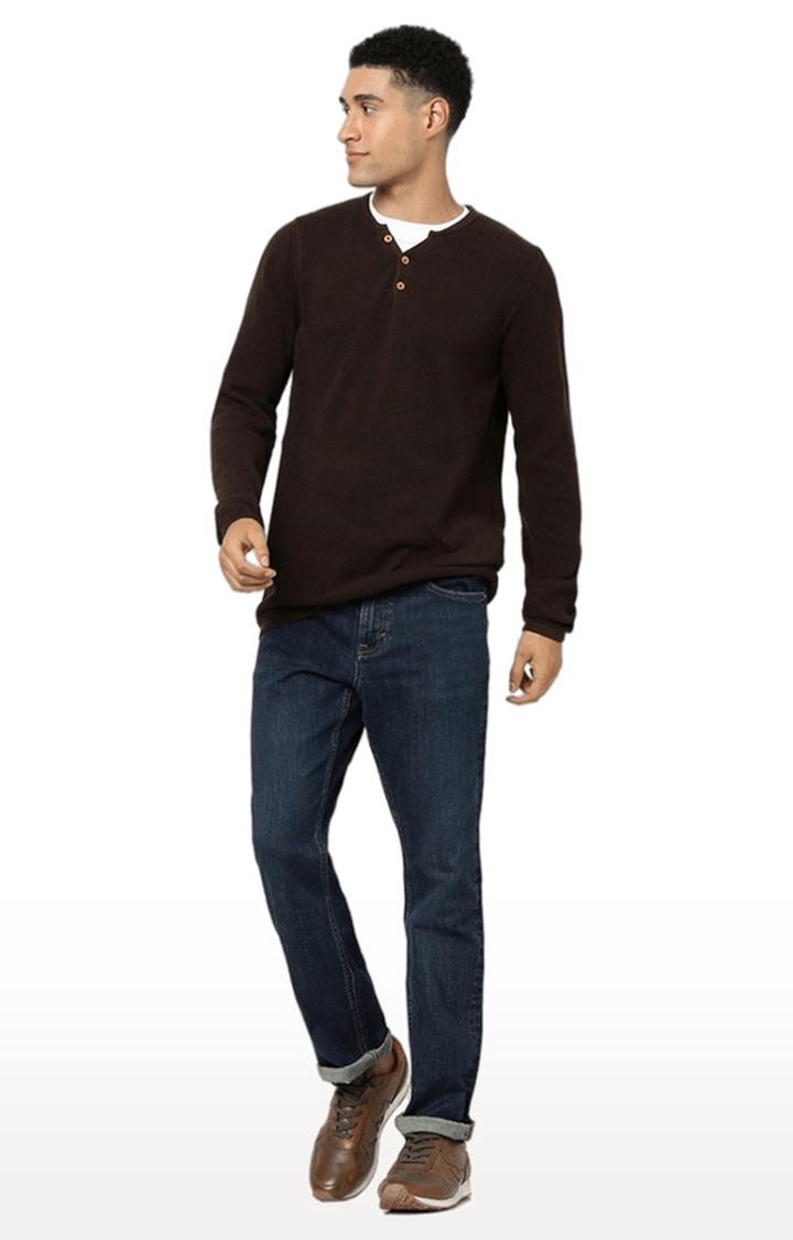 celio | Men's Brown Solid Sweaters 1
