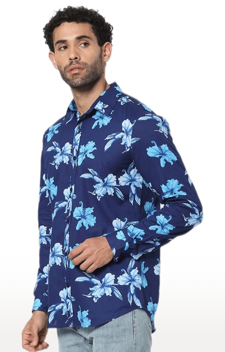 celio | Men's Blue Floral Casual Shirts 2
