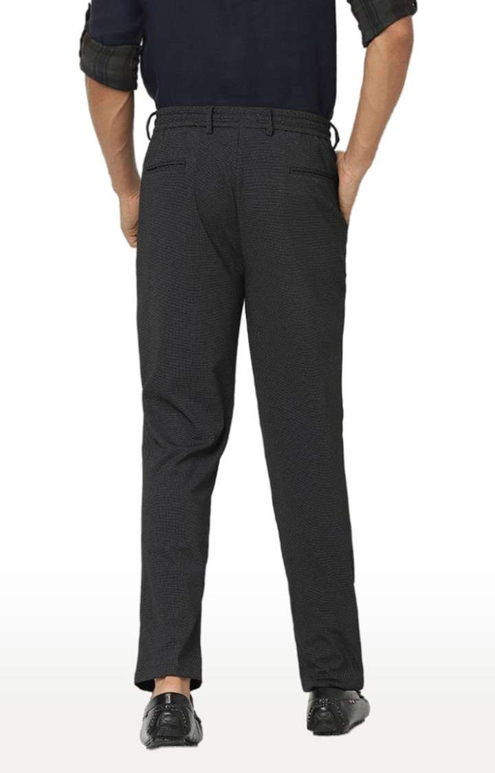 Men's Grey Cotton Solid Casual Pants