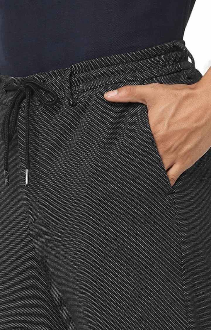 Men's Grey Cotton Solid Casual Pants