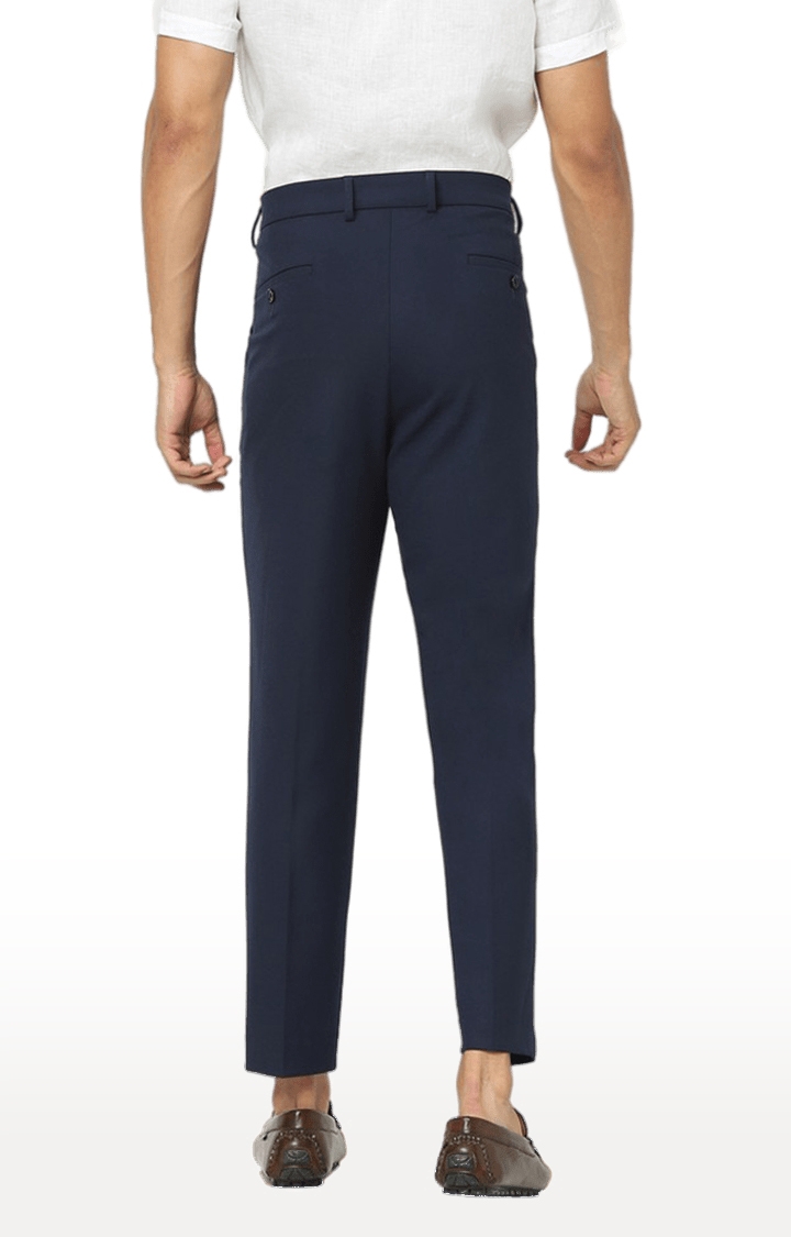 celio | Men's Blue Cotton Solid Trousers 2
