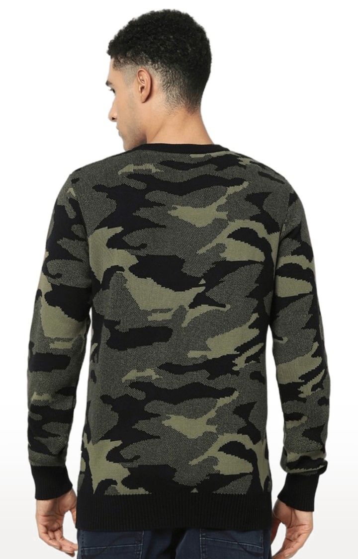 celio | Men's Green Camouflage Sweaters 4
