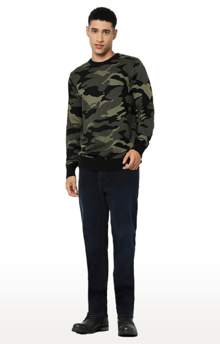 celio | Men's Green Camouflage Sweaters 1