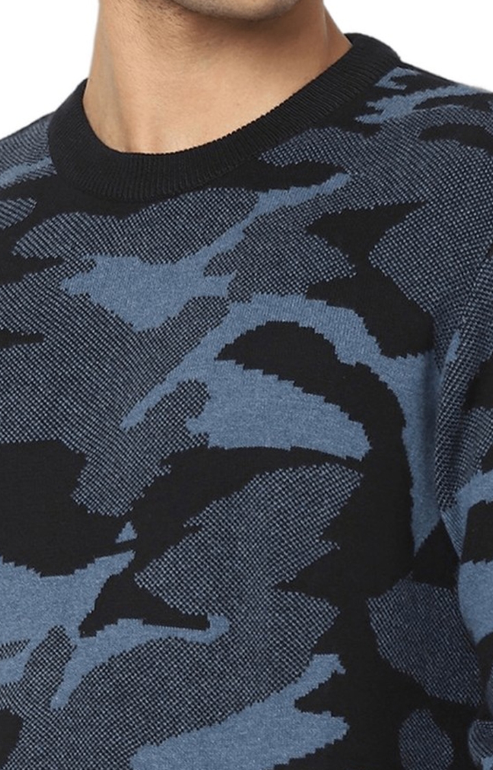 celio | Men's Blue Camouflage Sweaters 5