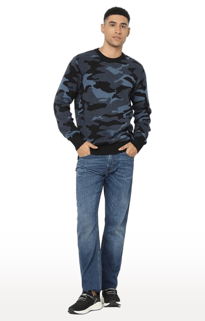 Men's Blue Camouflage Sweaters