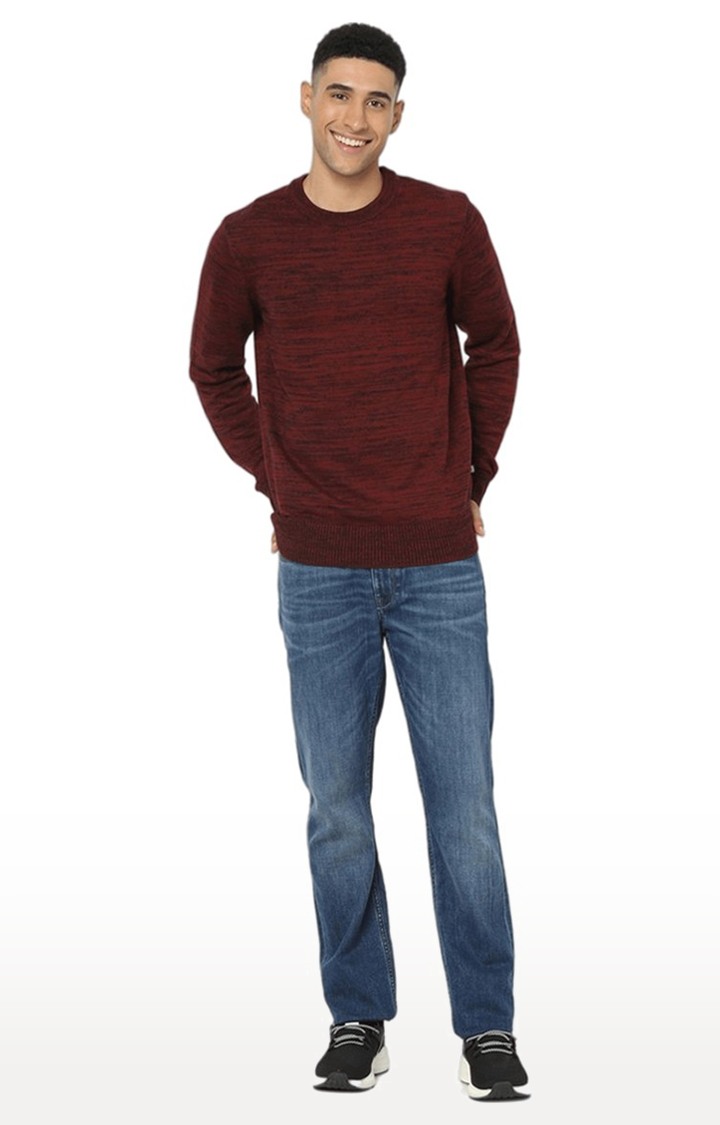 Men's Red Melange Sweaters