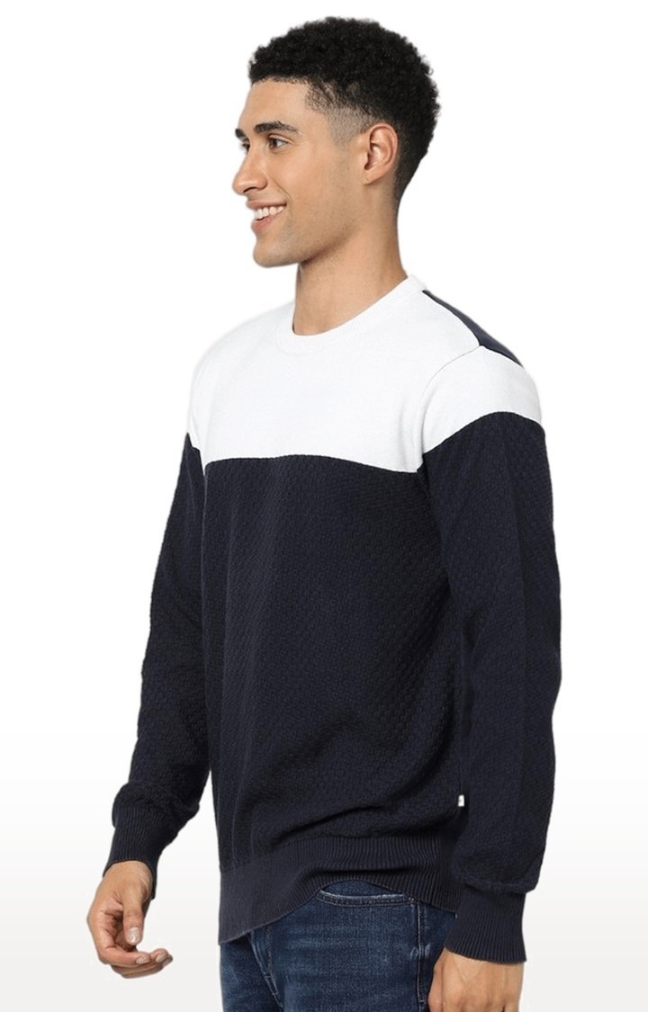 Men's Blue Colourblock Sweaters