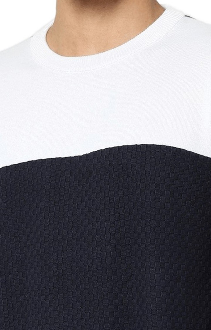 Men's Blue Colourblock Sweaters