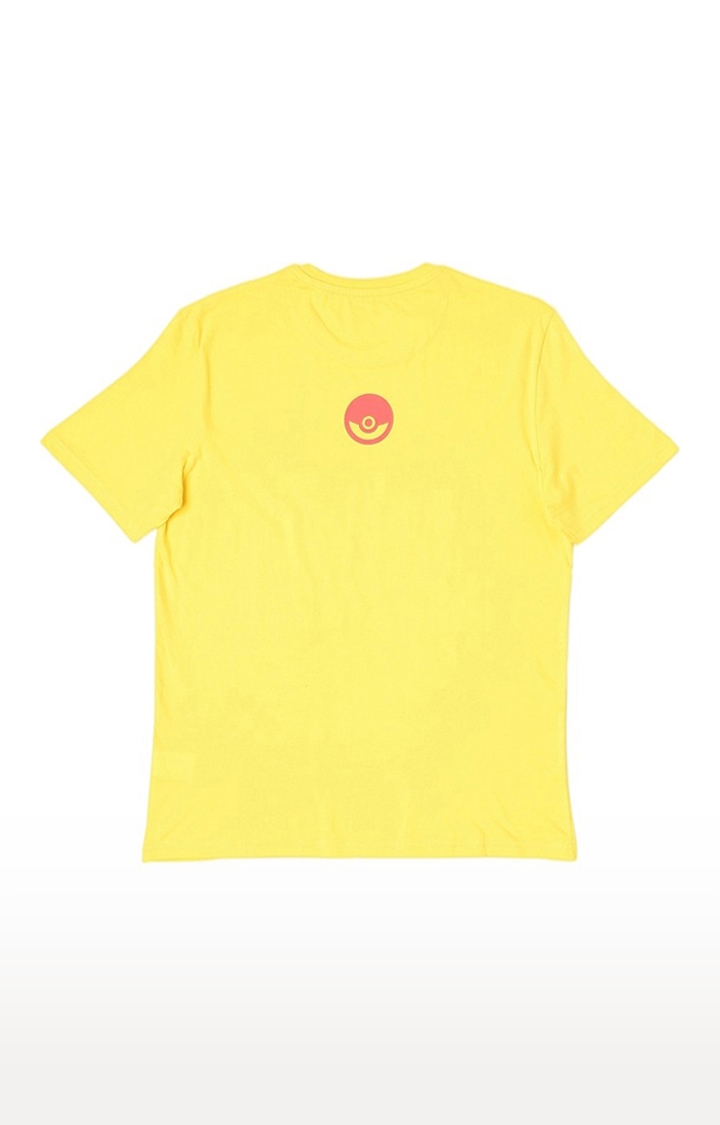 Men's Yellow Printed Regular T-Shirts