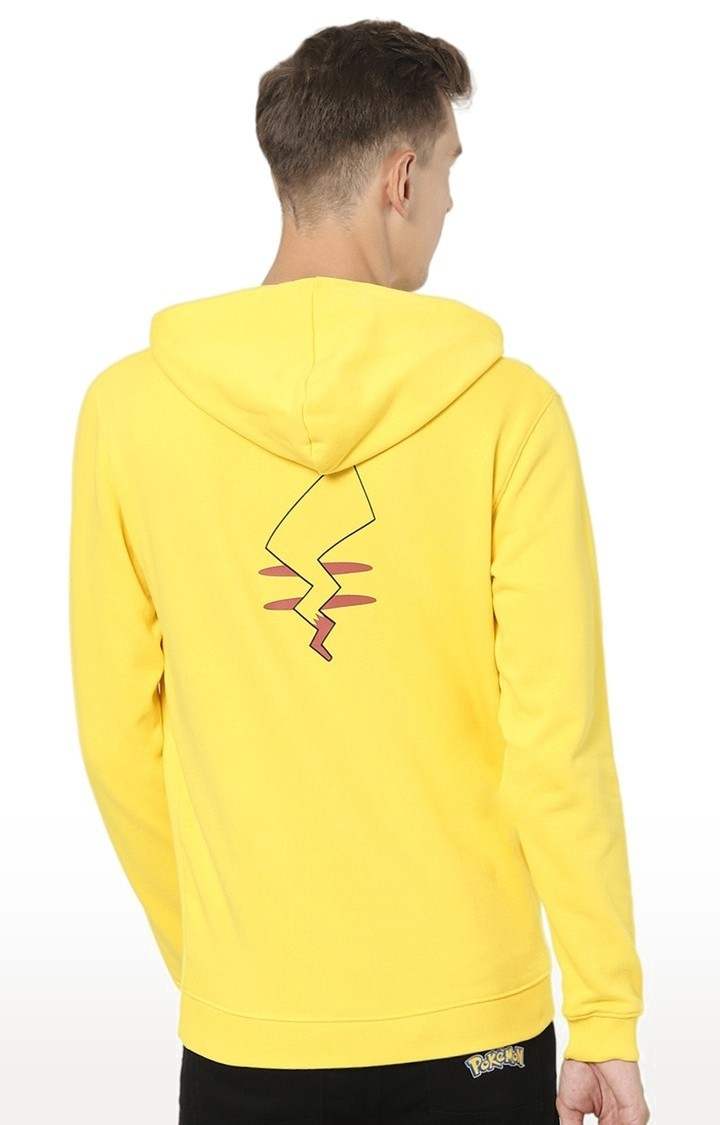 Men's Yellow Printed Hoodies