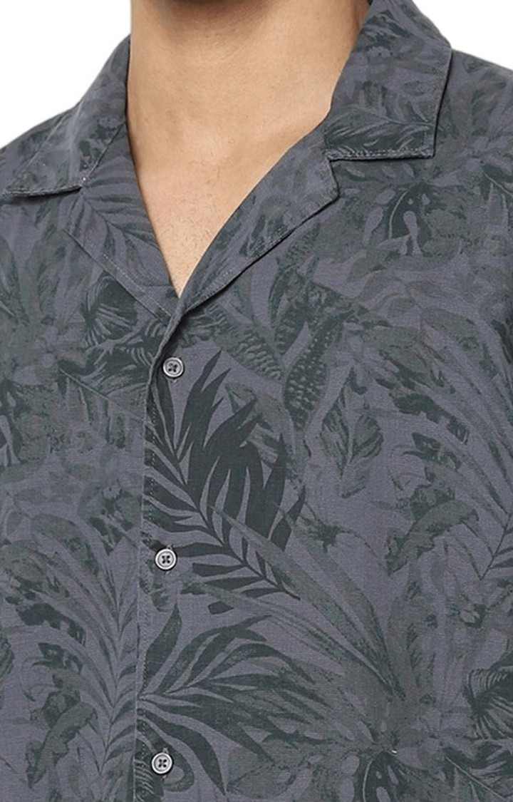Men's Grey Printed Casual Shirts