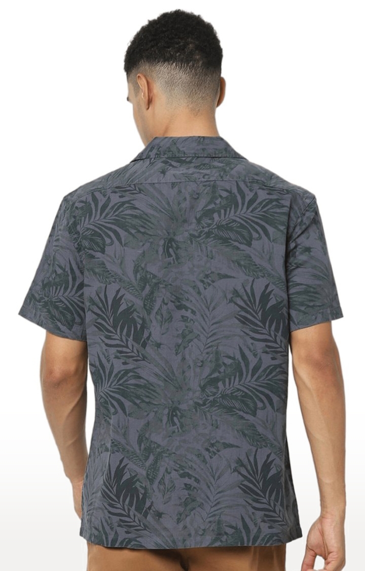 celio | Men's Grey Printed Casual Shirts 4