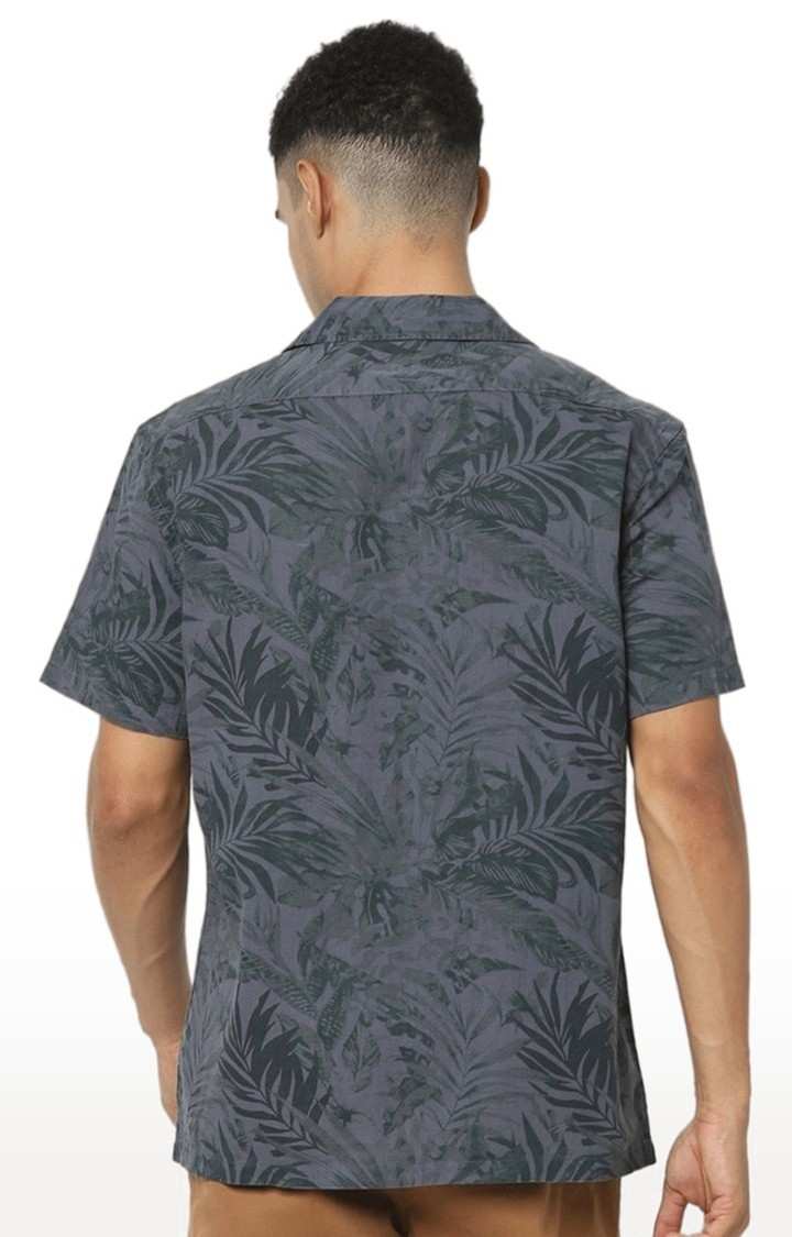 Men's Grey Printed Casual Shirts