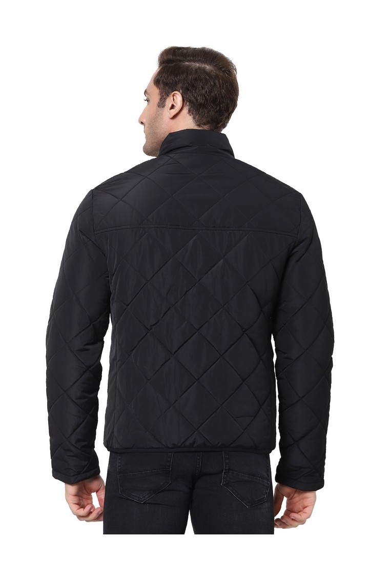Men's Black Solid Bomber Jackets