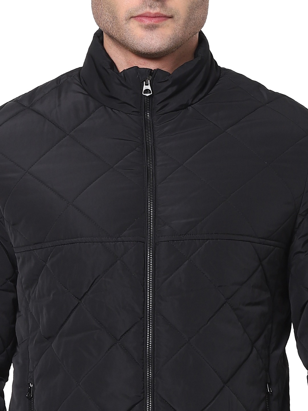 celio | Men's Black Solid Bomber Jackets 4