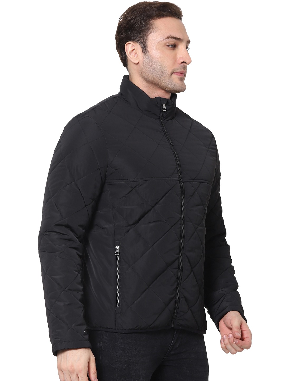 celio | Men's Black Solid Bomber Jackets 2