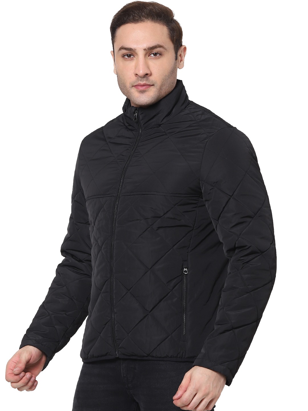 celio | Men's Black Solid Bomber Jackets 1