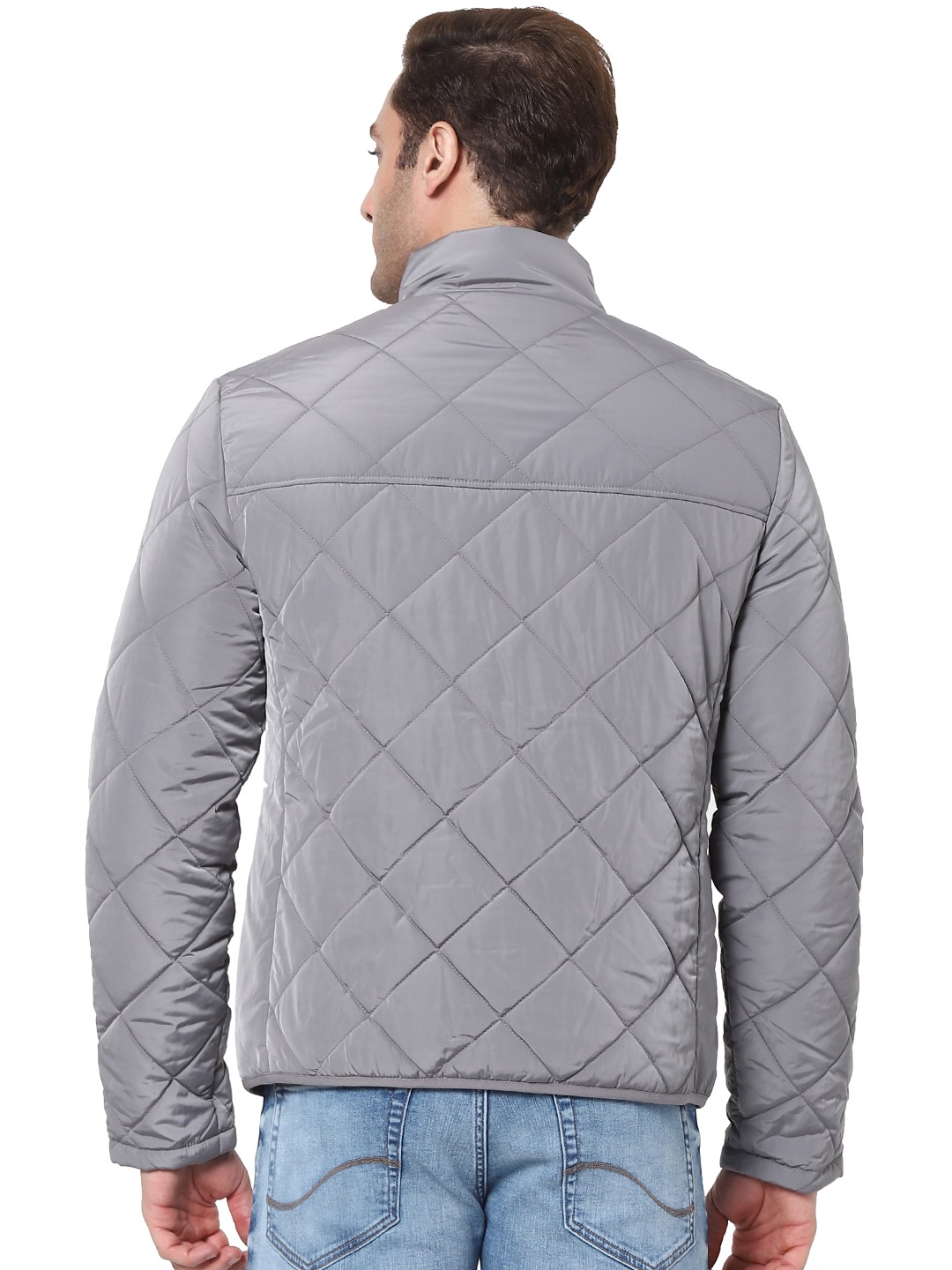 Men's Grey Solid Bomber Jackets