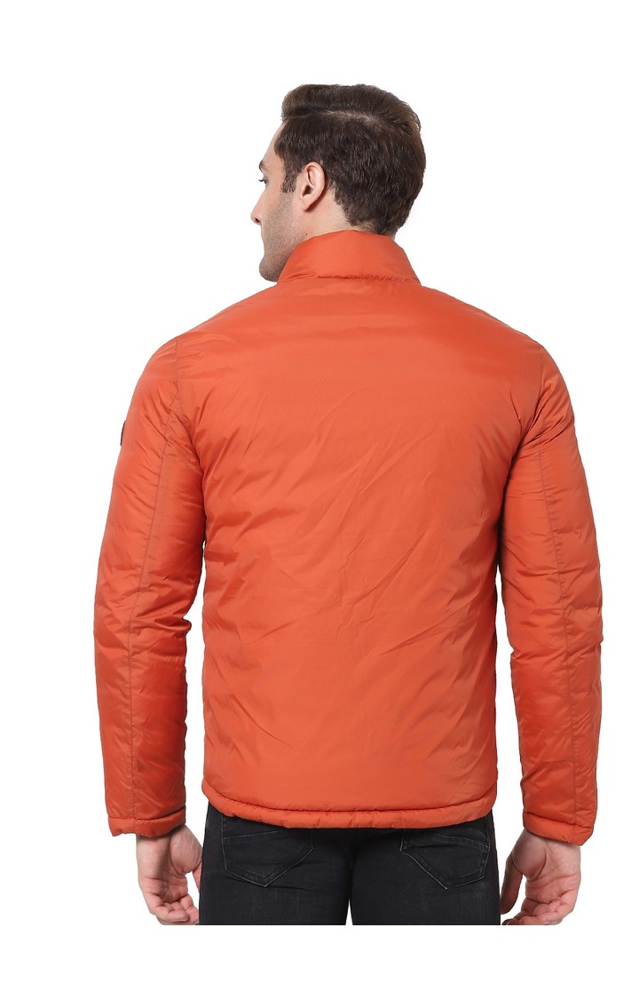 Men's Orange Solid Bomber Jackets