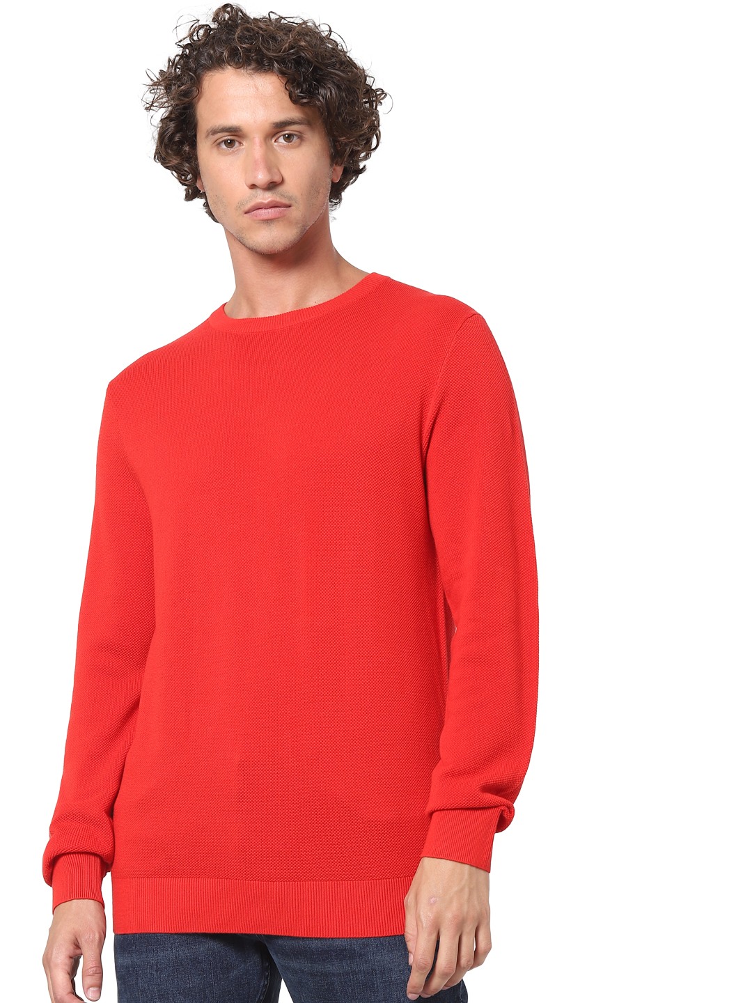 celio | Men's Red Solid Sweaters