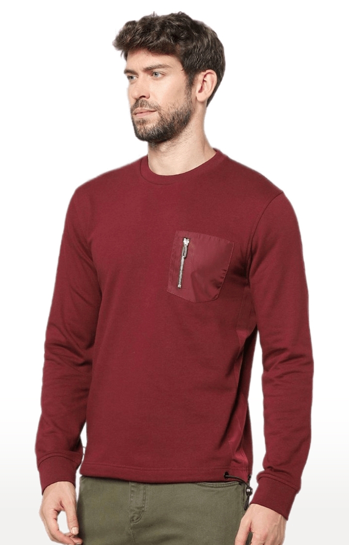 celio | Men's Red Solid Sweatshirts 2
