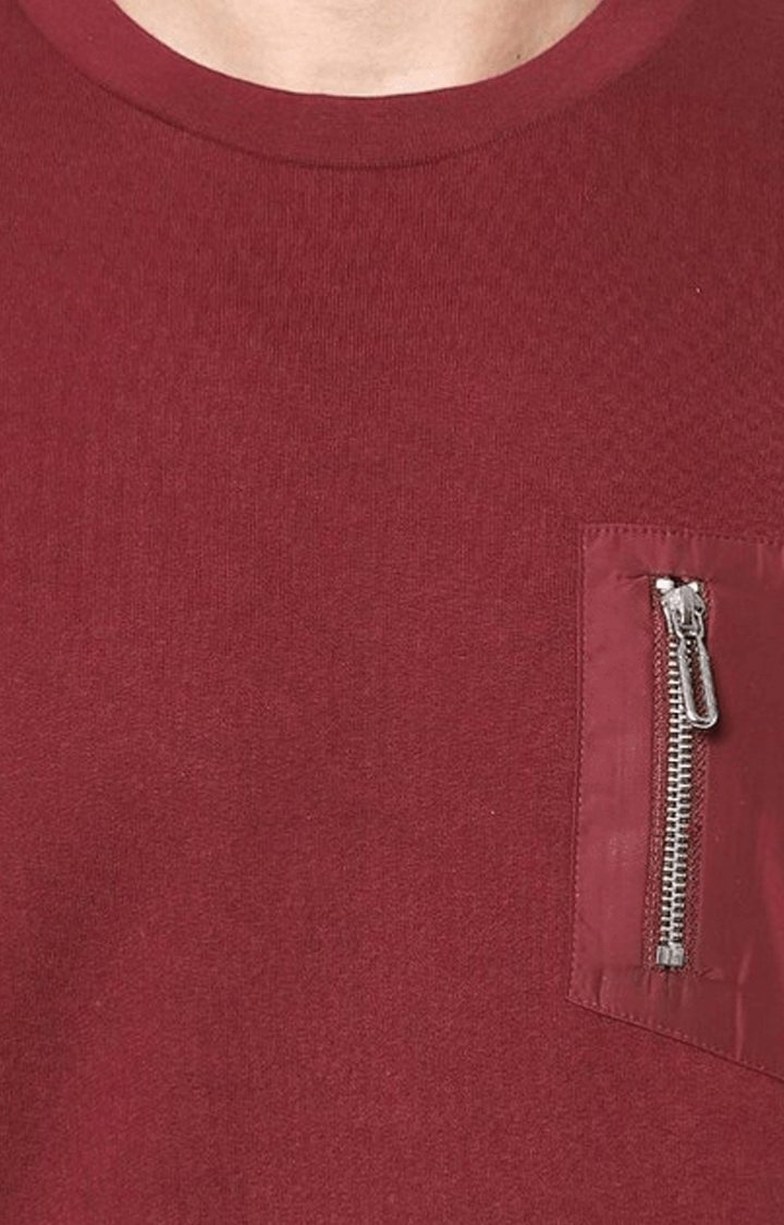 Men's Red Solid Sweatshirts