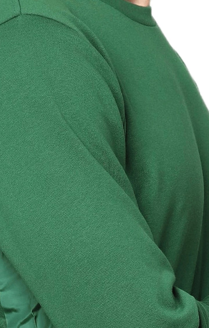 Men's Green Solid Sweatshirts