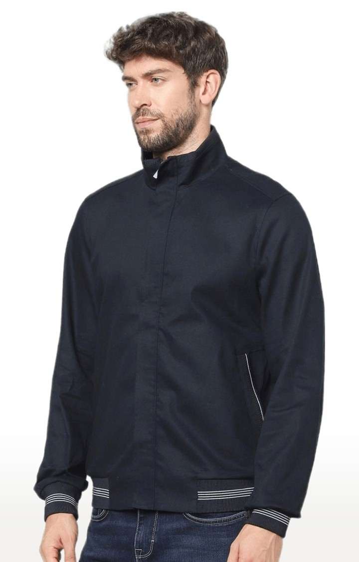 Men's Blue Solid Windcheater