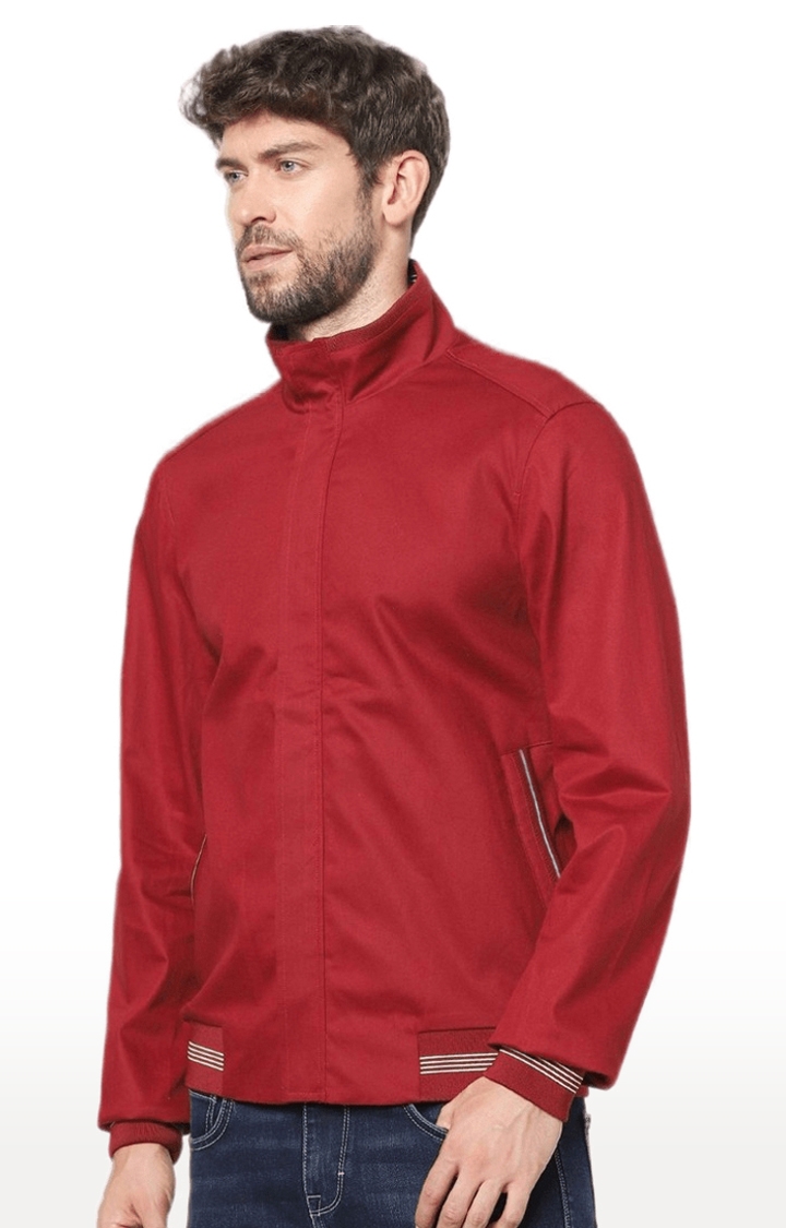 Men's Red Solid Western Jackets