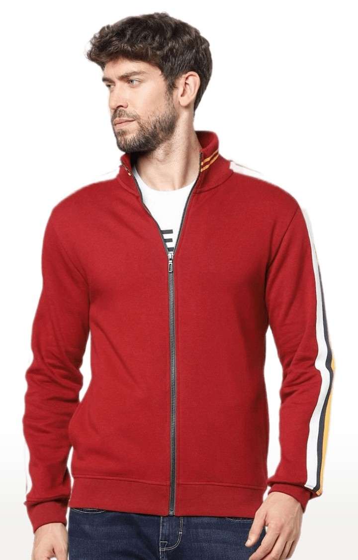 Men's Red Solid Western Jackets