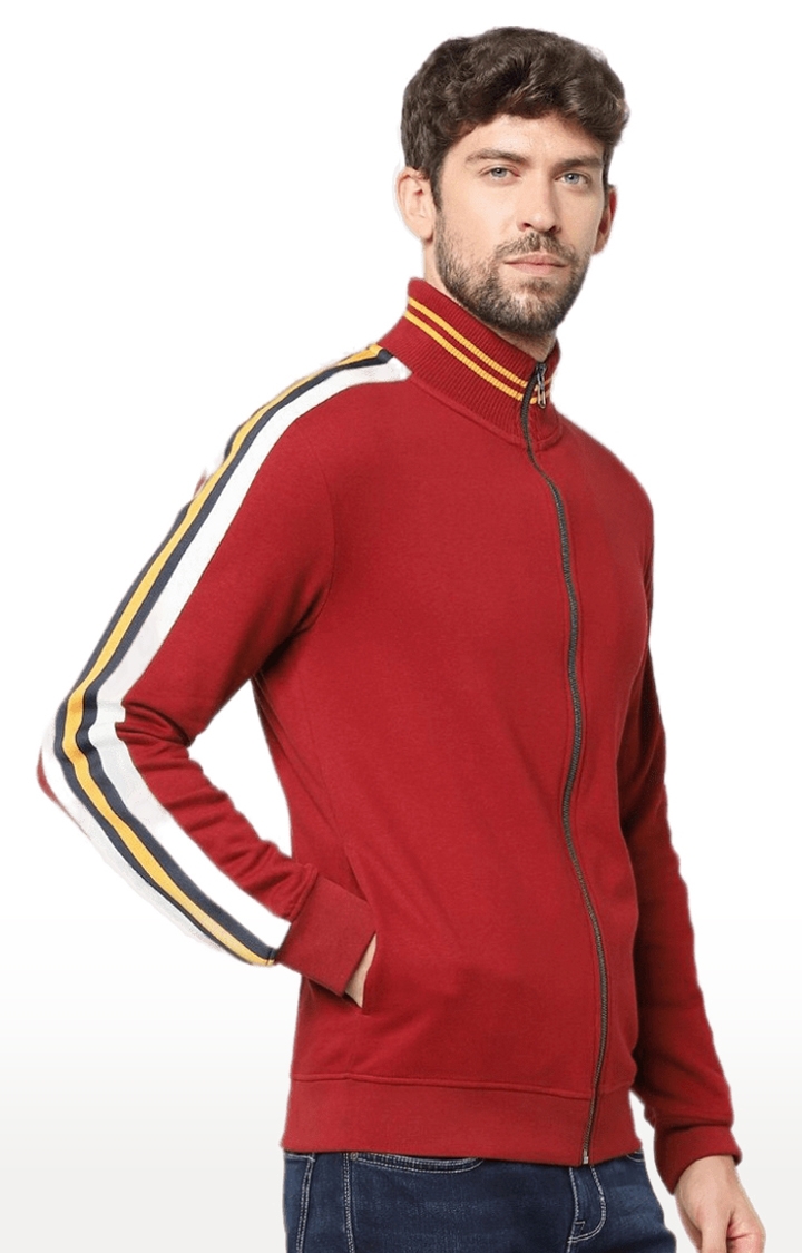 Men's Red Solid Western Jackets