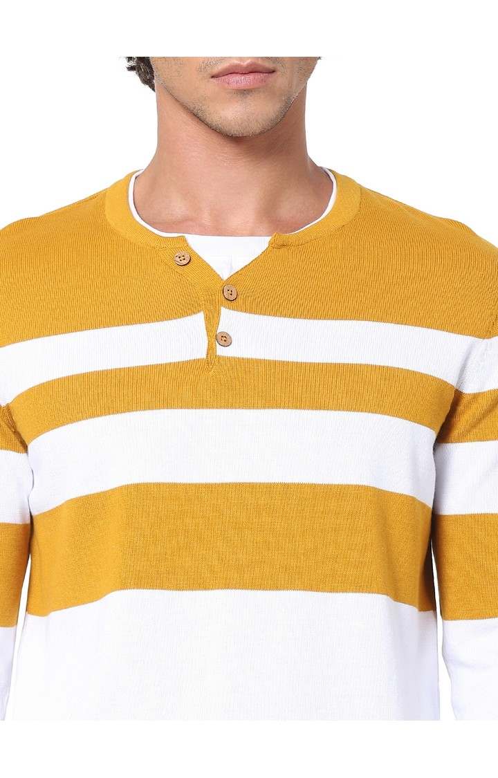 Men's Yellow Striped Sweaters