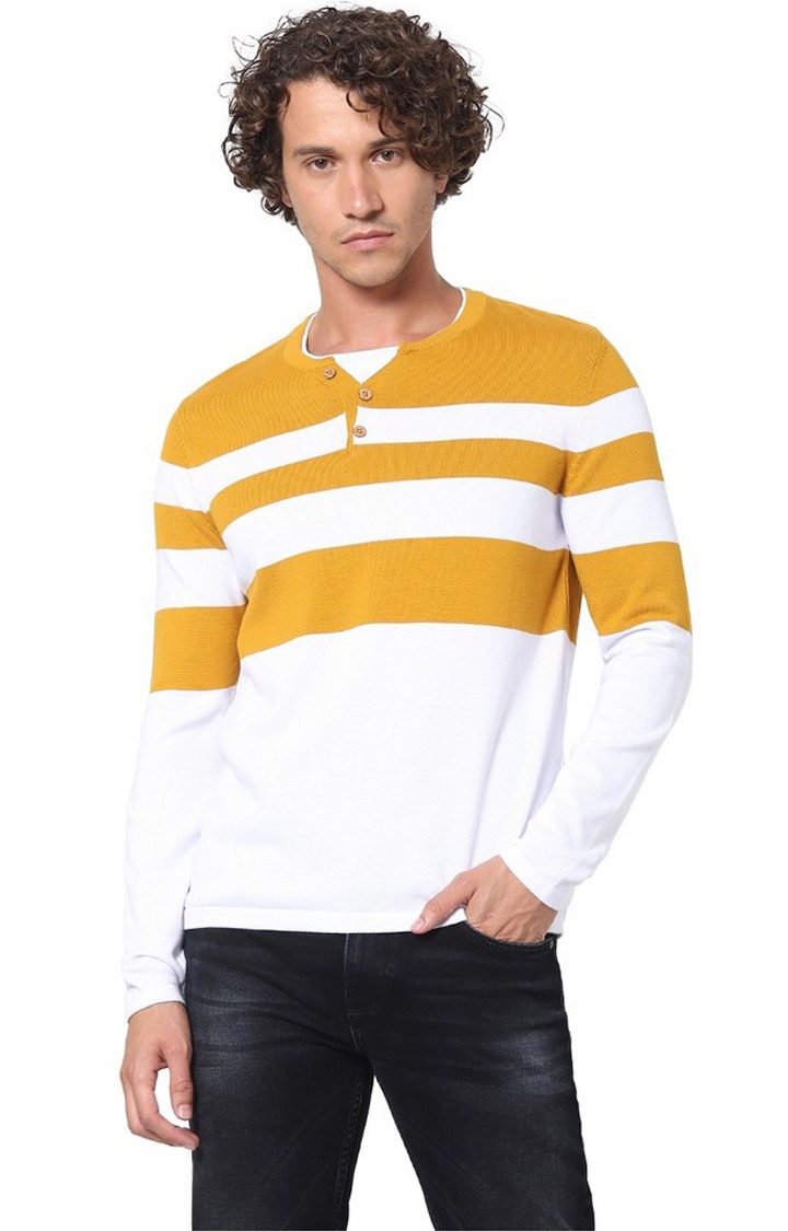 Men's Yellow Striped Sweaters