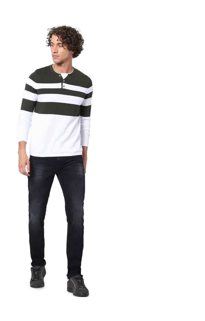 Men's Green Striped Sweaters