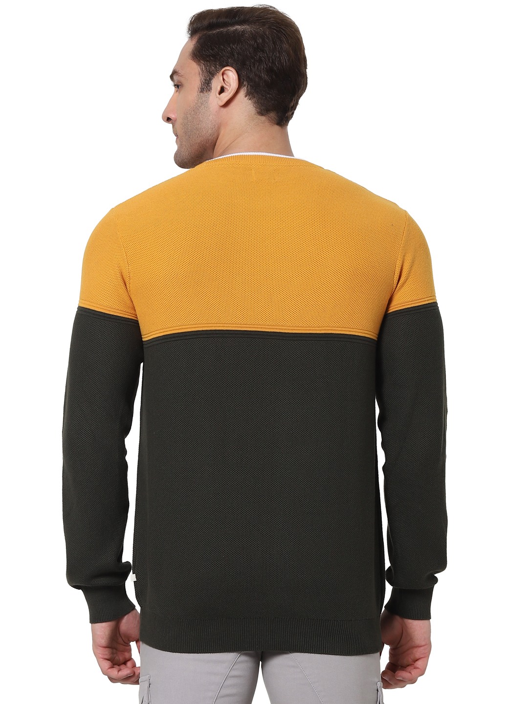 Men's Yellow Colourblock Sweaters