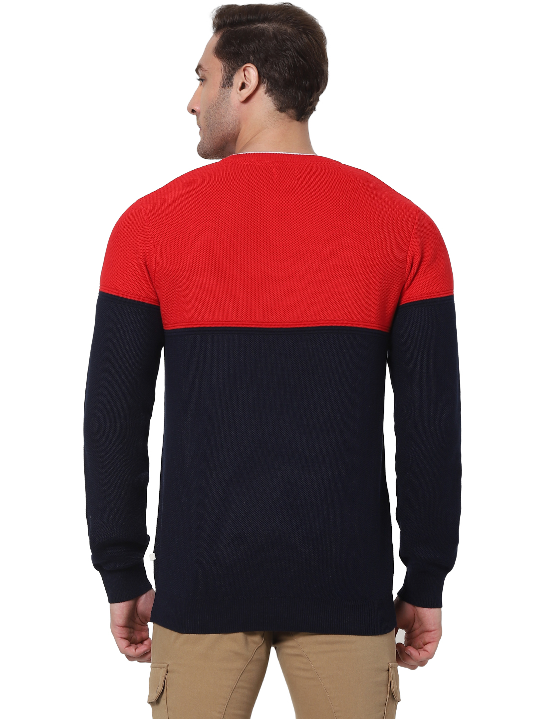 Men's Red Colourblock Sweaters