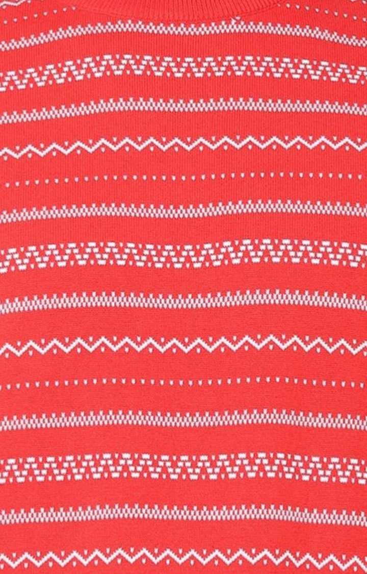 Men's Orange Striped Sweaters