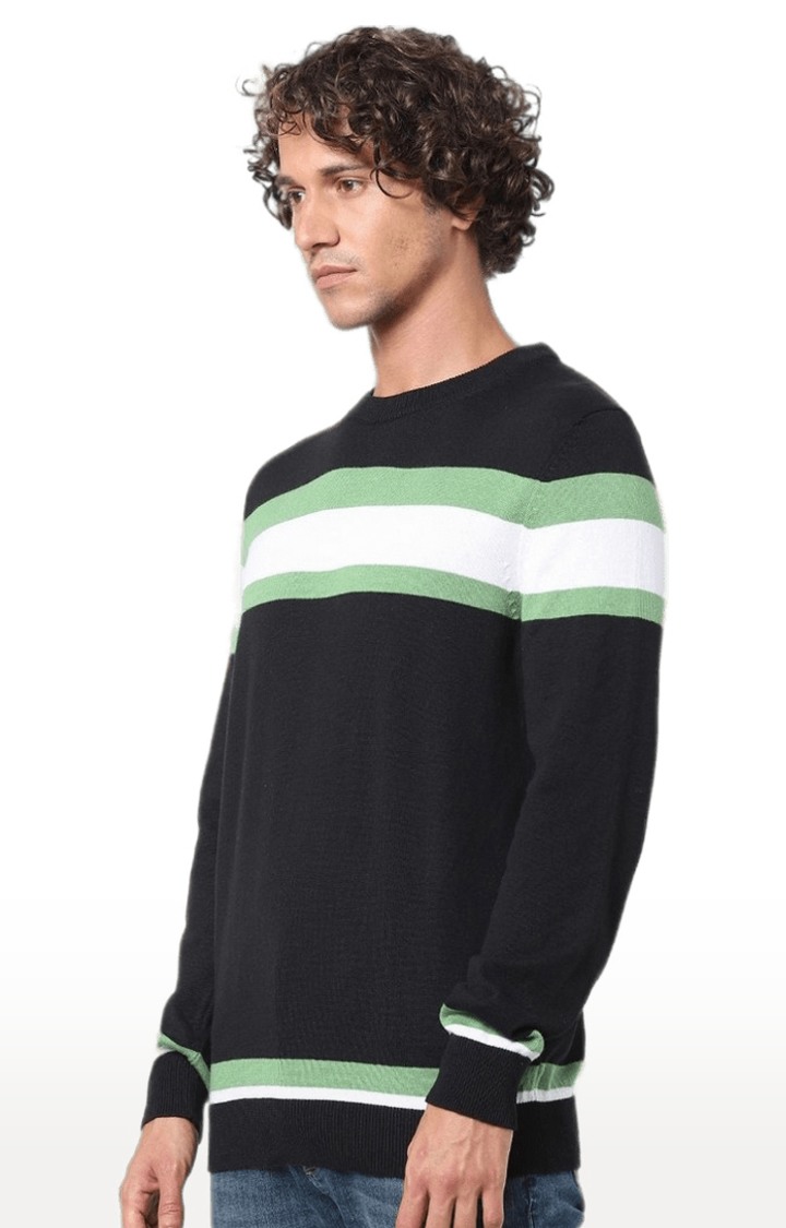 Men's Black Striped Sweaters