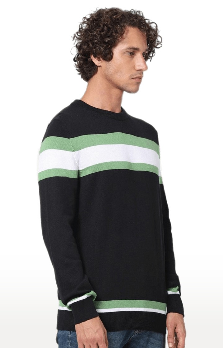 celio | Men's Black Striped Sweaters 3