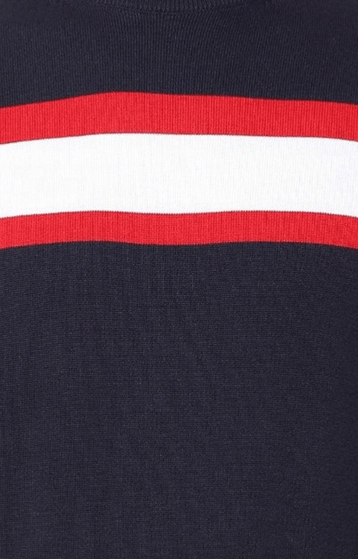 celio | Men's Blue Striped Sweaters 4