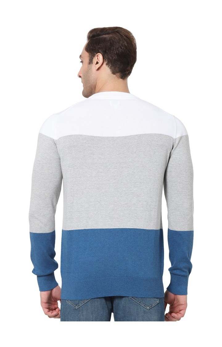 Men's Blue Colourblock Sweaters