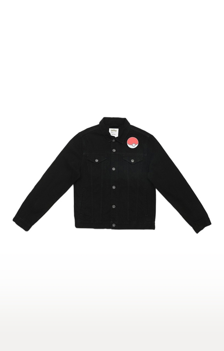 celio | Men's Black Solid Denim Jackets