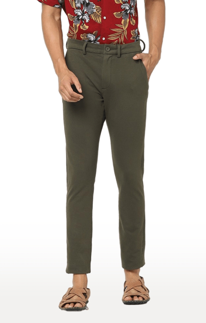 Green - Stretch Cotton Trouser For Men
