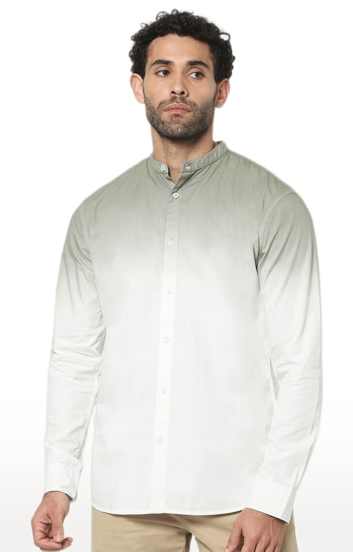 celio | Men's White Colourblock Casual Shirts