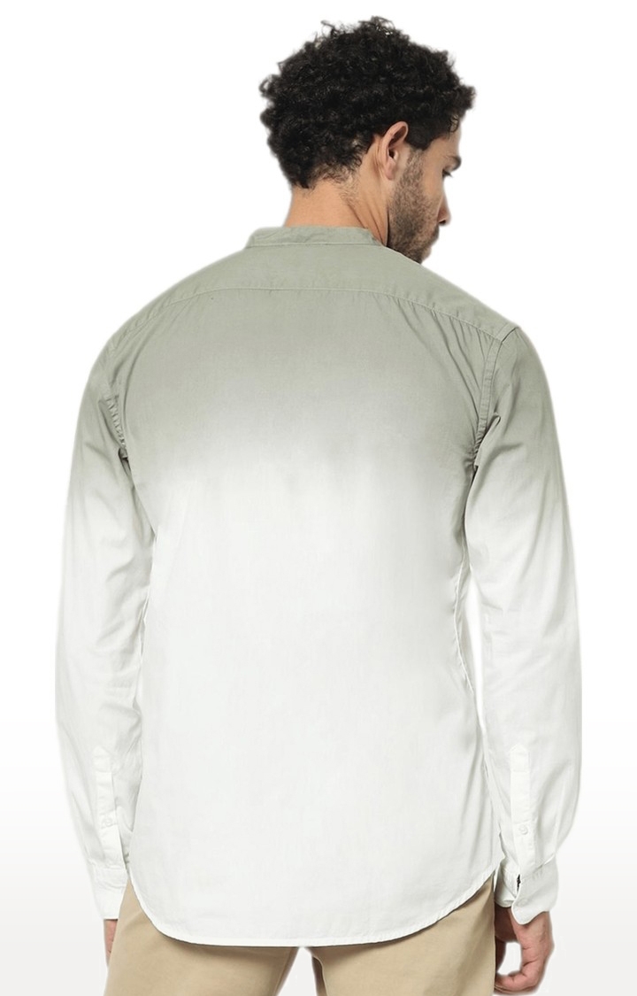 Men's White Colourblock Casual Shirts