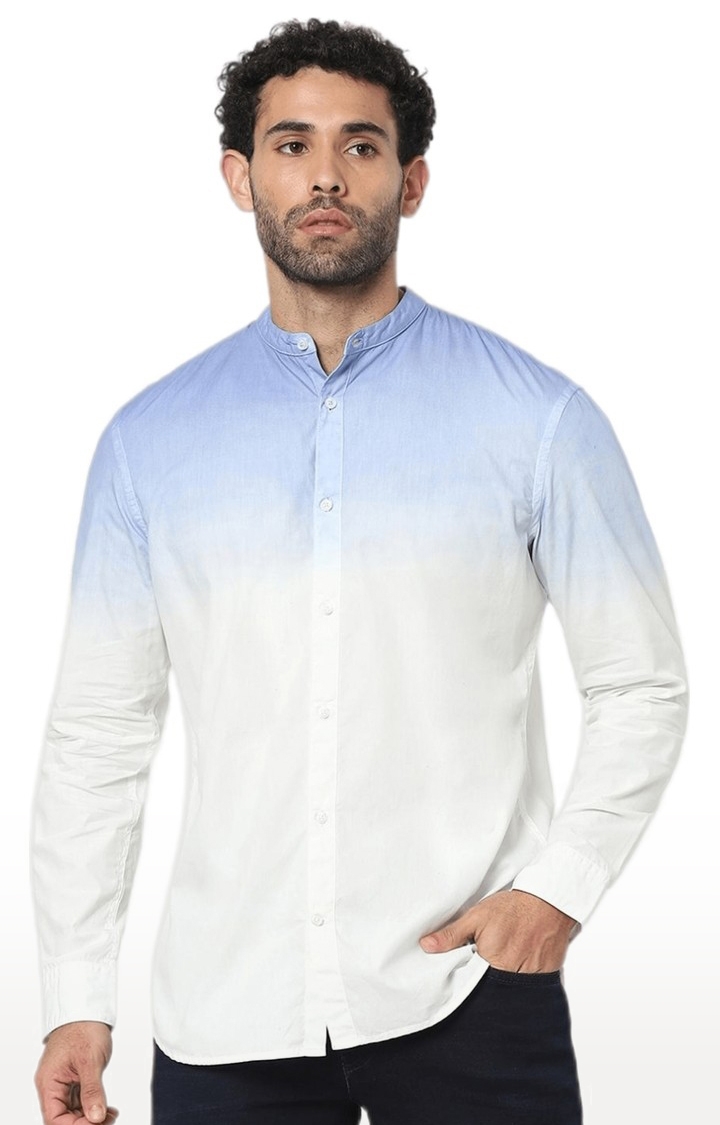 celio | Men's White Colourblock Casual Shirts